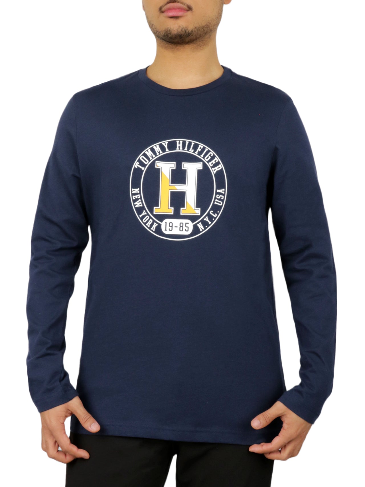  Tommy Hilfiger Long Sleeve Cotton Crew Neck - Dark Navy - Bonton