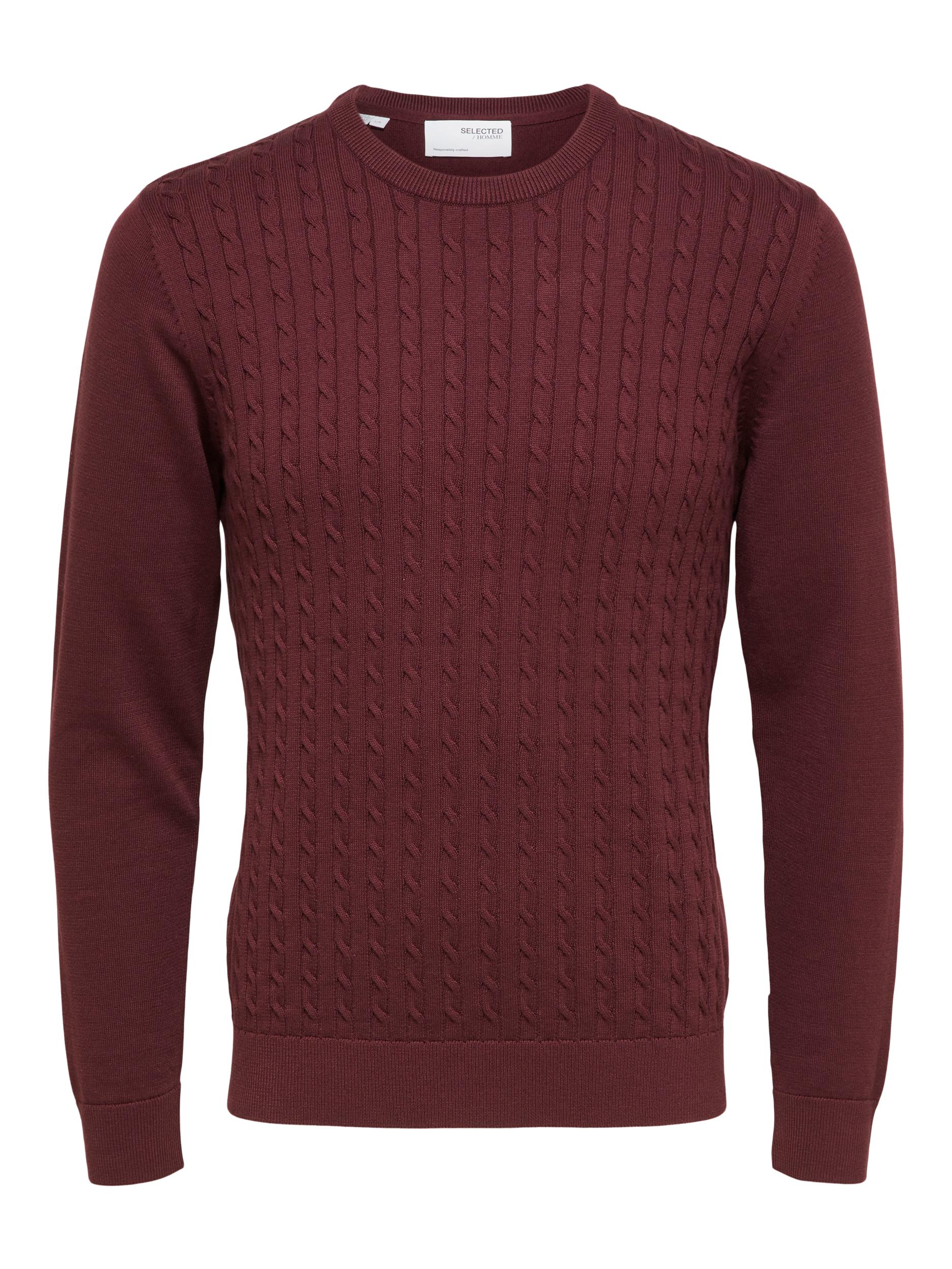  Selected Homme Aiko Knit Cable Crew - Port Royale - Bonton