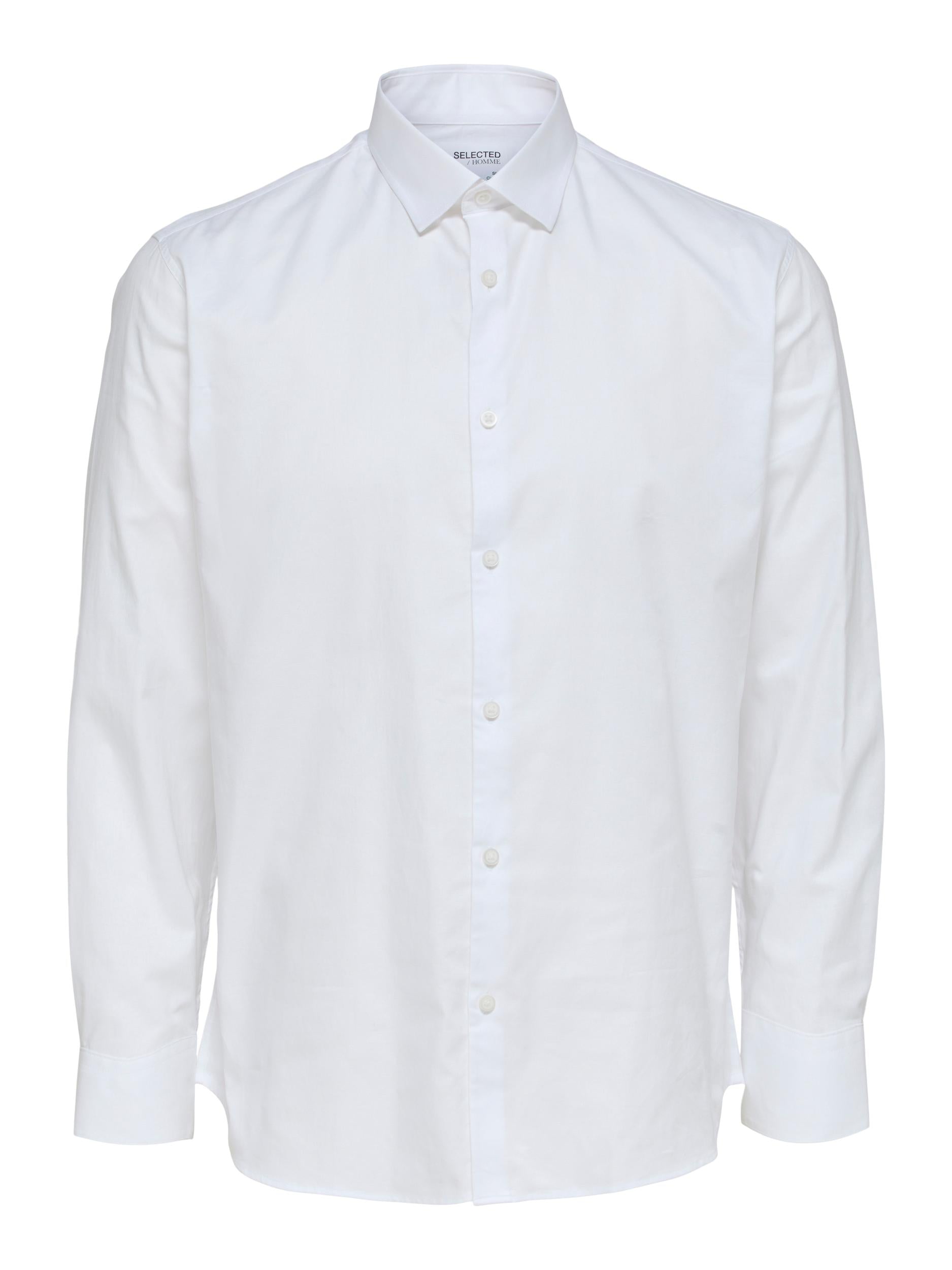  Selected Homme Slim Pinpoint Shirt Classic - Bright White - Bonton