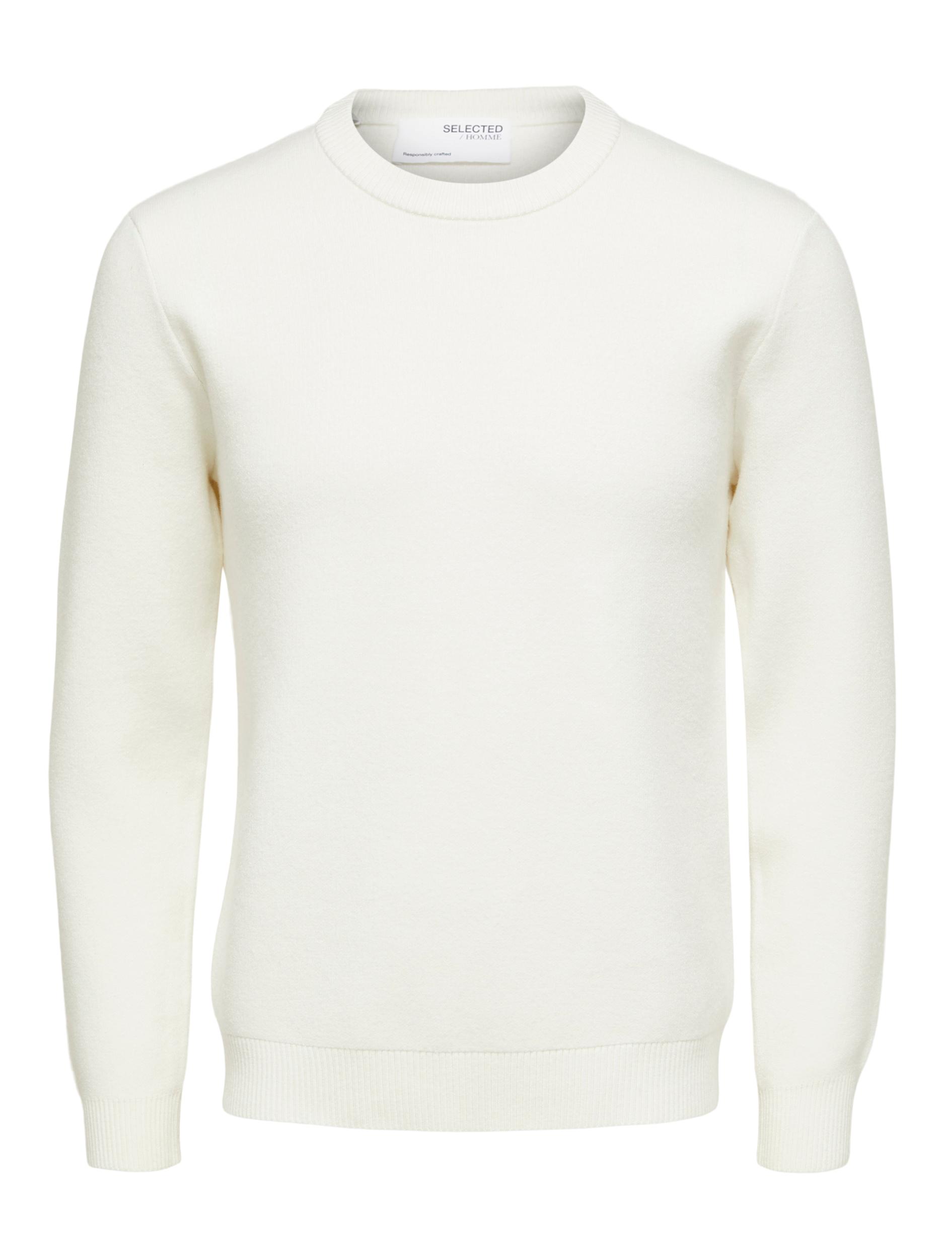  Selected Homme Toronto Knit Crew Neck - Egret - Bonton