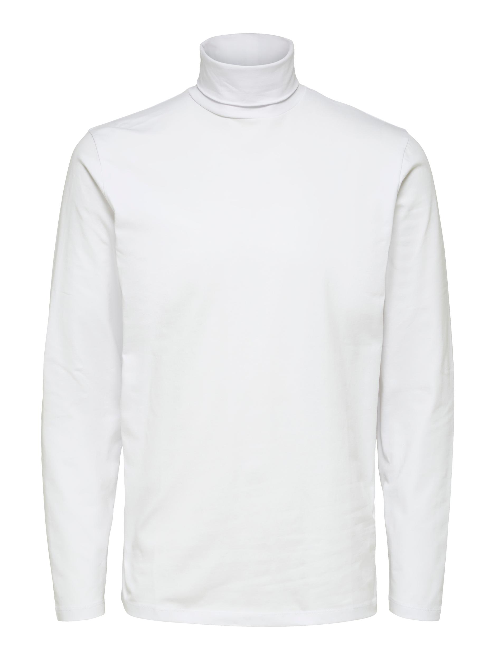  Selected Homme Rory Roll Neck Tee - Bright White - Bonton