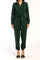 Frenzia Long Sleeve Utility Style Jumpsuit Button Down Tab Cuff Hem Self Belt