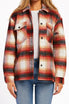   Velvet Heart Sheryl Long Sleeve Plaid Shirt Jacket Large Chest - Red Beige Plaid - Bonton