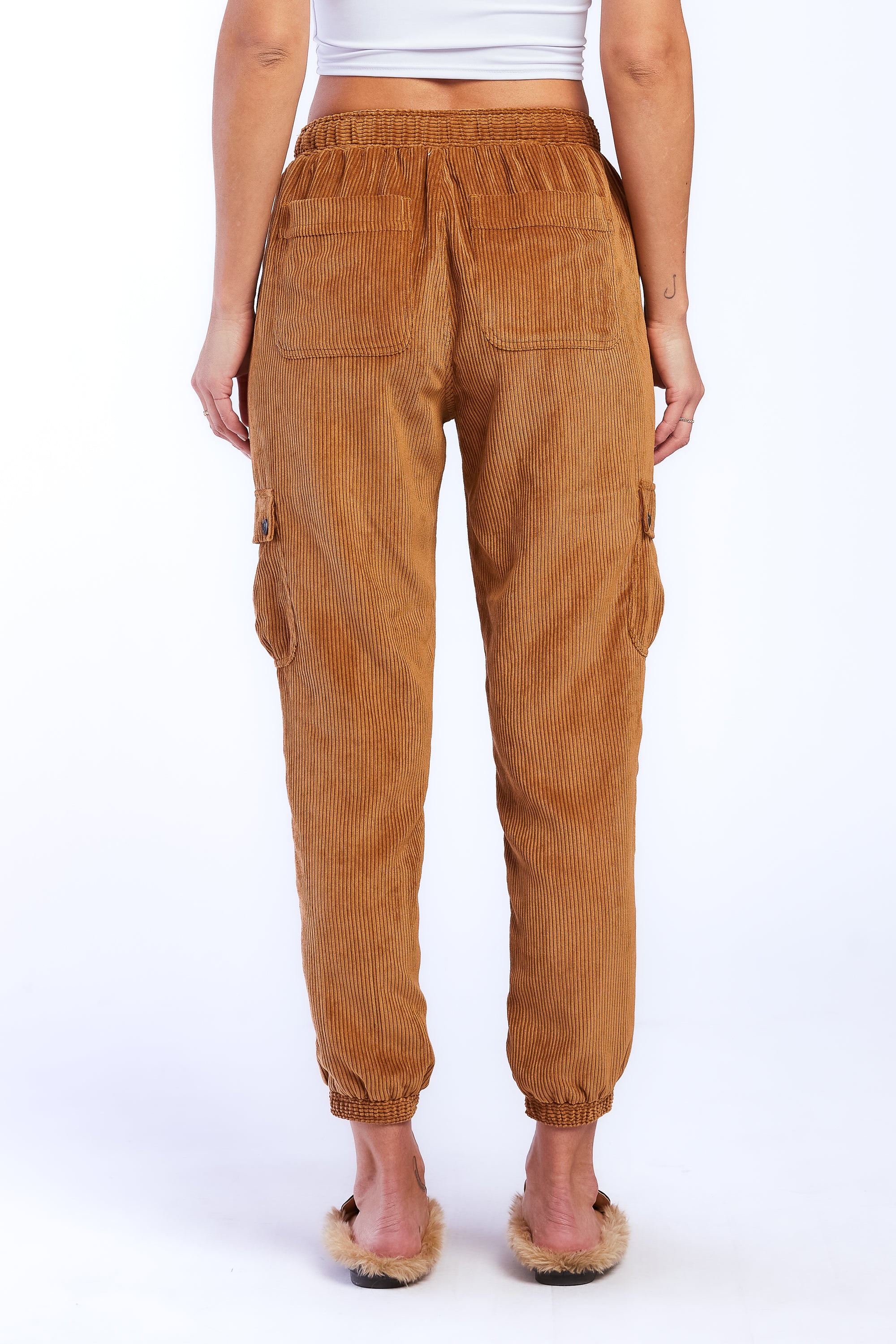   Velvet Heart Sylvia Pull On Elastic Drawstring Cargo Jogger - Brown - Bonton