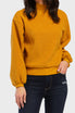   Velvet Heart Domino Long Sleeve Pullover Top Ribbed Cuff Hem And Mock Neck - Mustard - Bonton