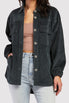   Velvet Heart Lance Long Sleeve Novelty Button Down Front Flap Chest Pockets Corduroy Shacket - Forest - Bonton