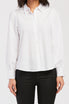   Velvet Heart Allora Long Puff Sleeve Button Down Shirt Rounded Hem - White - Bonton