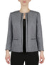  Kasper 1 Button Jacket With Roll Tab Stretch Crepe Jacket - Royal Blue - Bonton