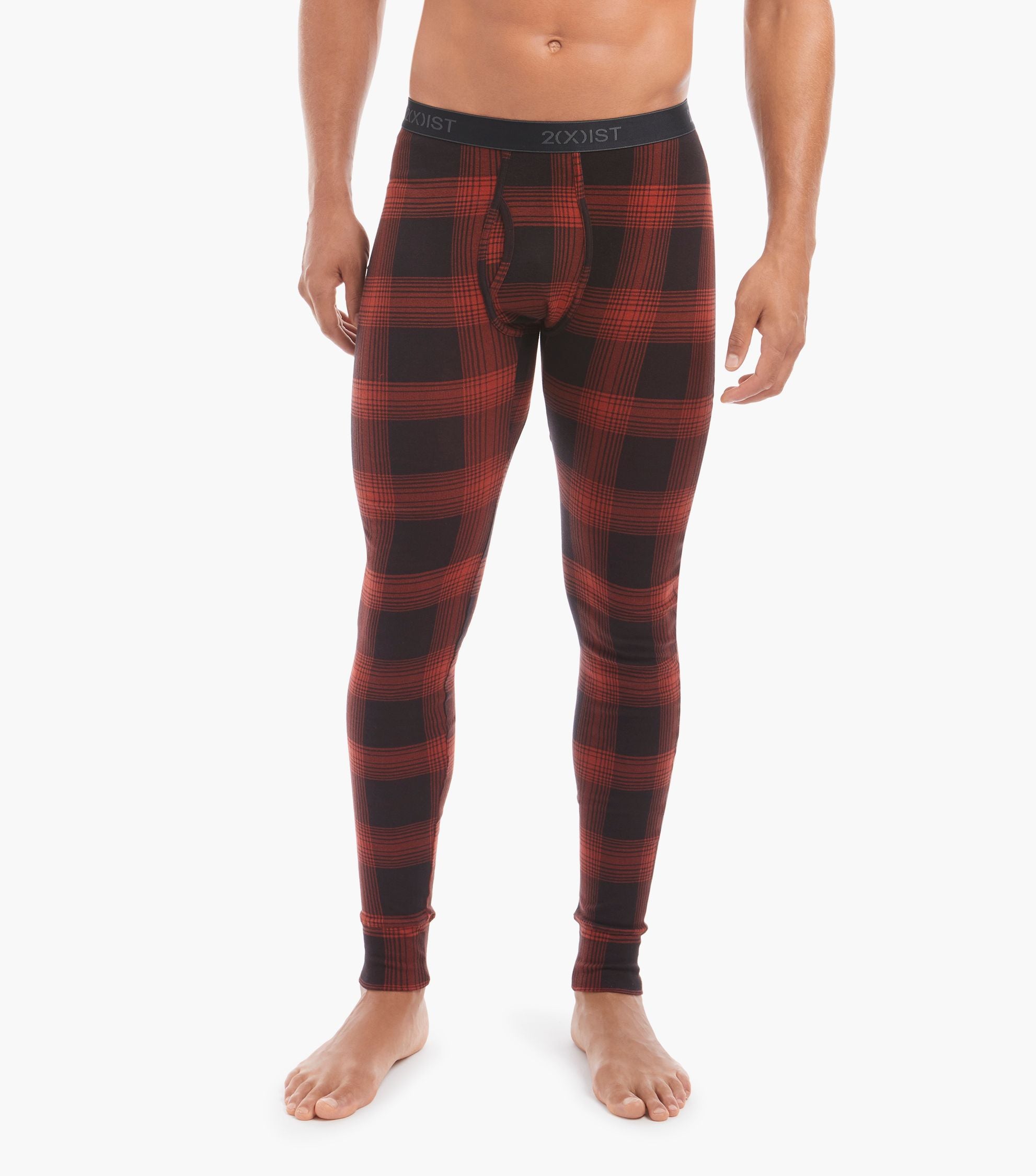  2xist Cotton Long John Underwear - 2 Color Plaid / Endangered - Bonton