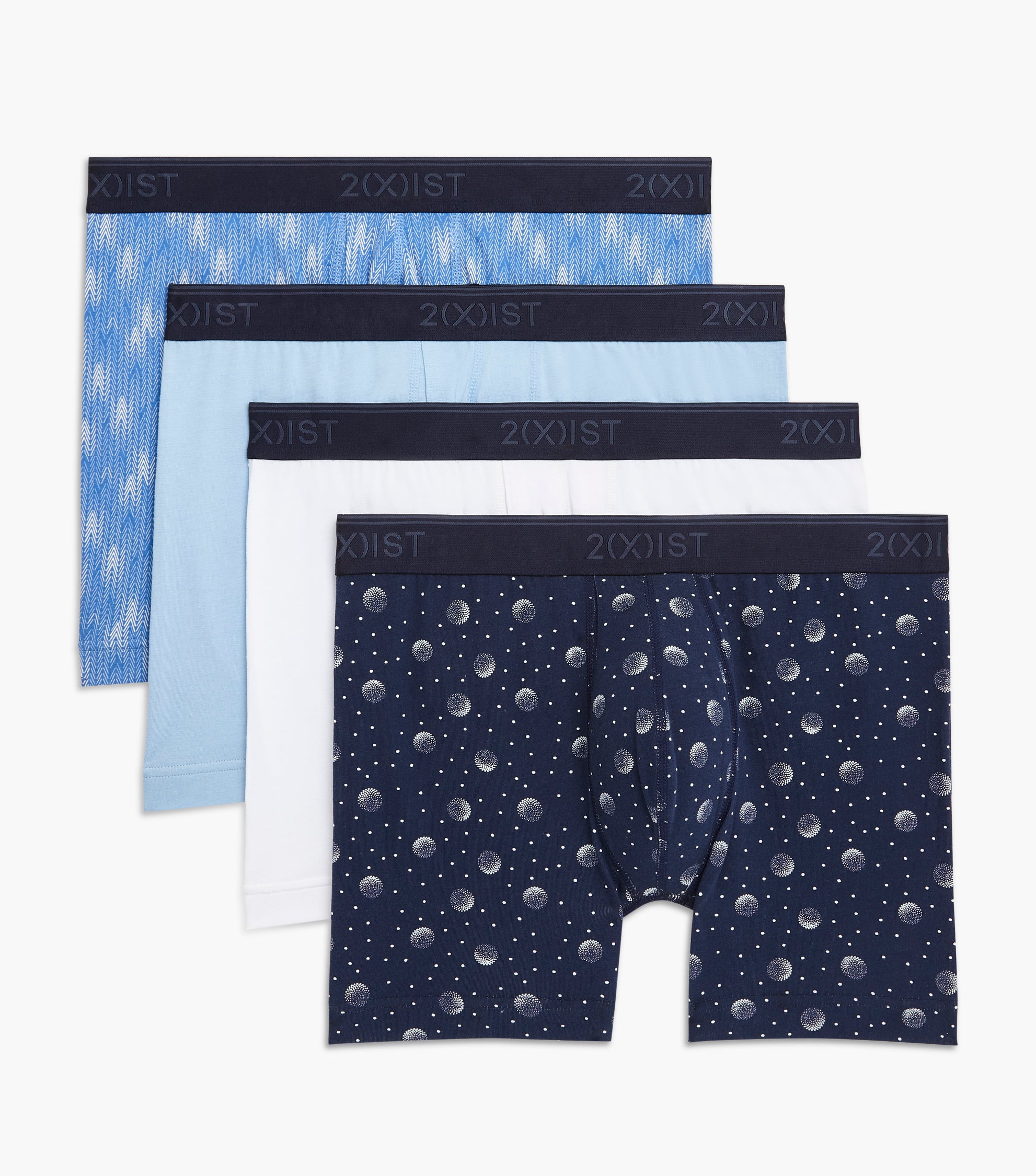 2xist Essentia 4 Packs Boxer Brief - White / Icicles / Bluebell / Snowstorm - Bonton