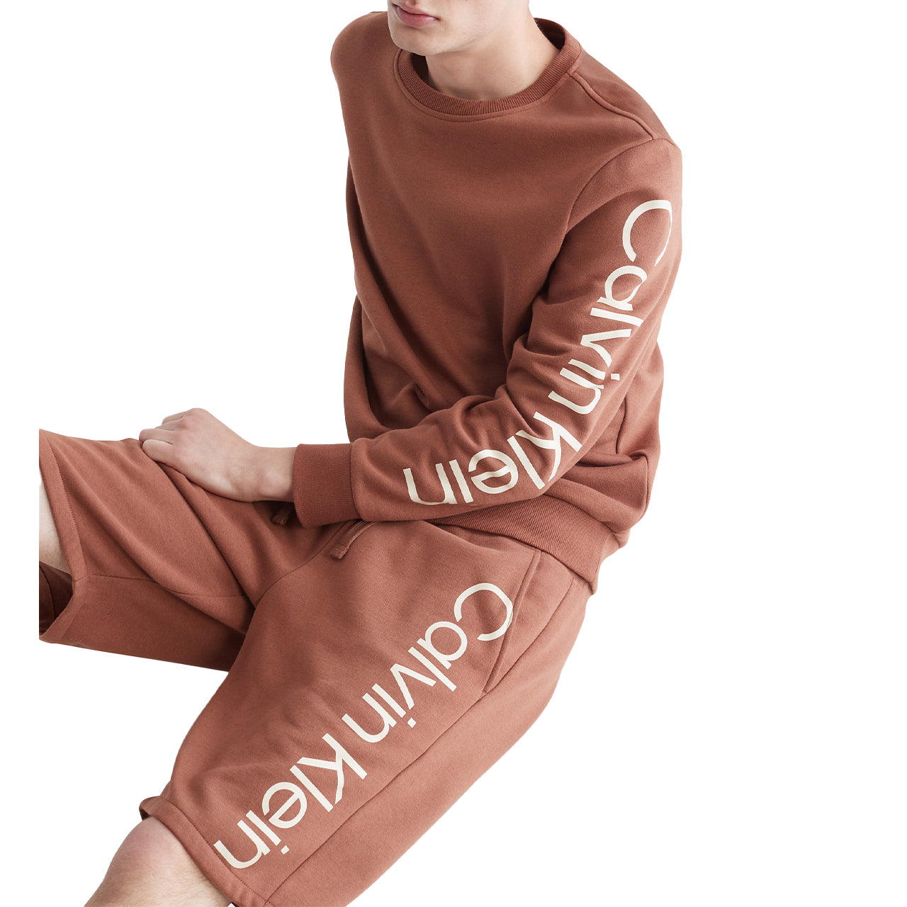  Calvin Klein Ck Logo Fleece Short - Aztec - Bonton