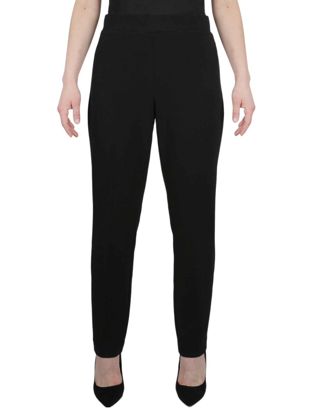  Kasper Pull On Slim Ankle Stretch Cross Hatch Pant - Black - Bonton