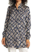  Anne Klein Printed Nehru Tunic - Anne BlackBlue Jay Combo - Bonton
