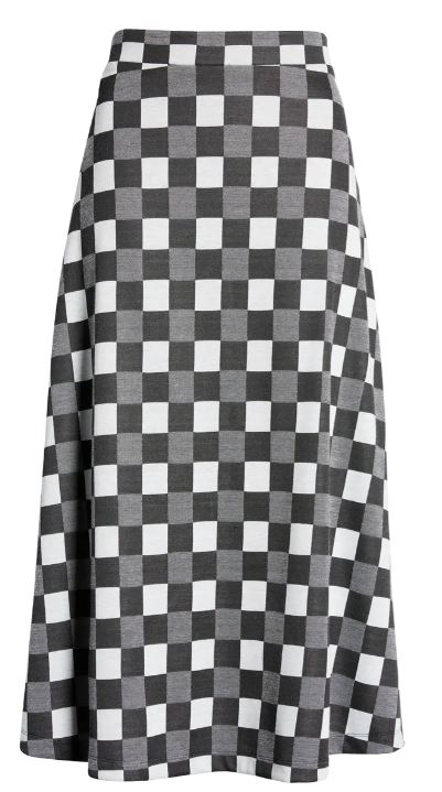  Anne Klein Gingham A-Line Midi Skirt - Anne Black Combo - Bonton