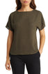  Anne Klein Rambling Dot Short Sleeve Blouse - Kelp/ Anne Black - Bonton