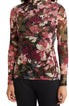  Anne Klein Long Sleeve Printed Mesh Turtleneck - Chianti Combo - Bonton