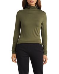  Anne Klein Long Sleeve Rayon Turtleneck - Kelp - Bonton