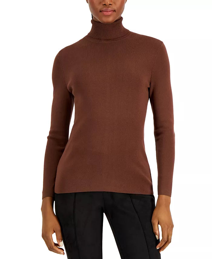  Anne Klein Long Sleeve Turtleneck - Espresso - Bonton