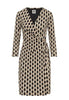  Anne Klein Geometric Wrap Dress - Vicuna Combo - Bonton