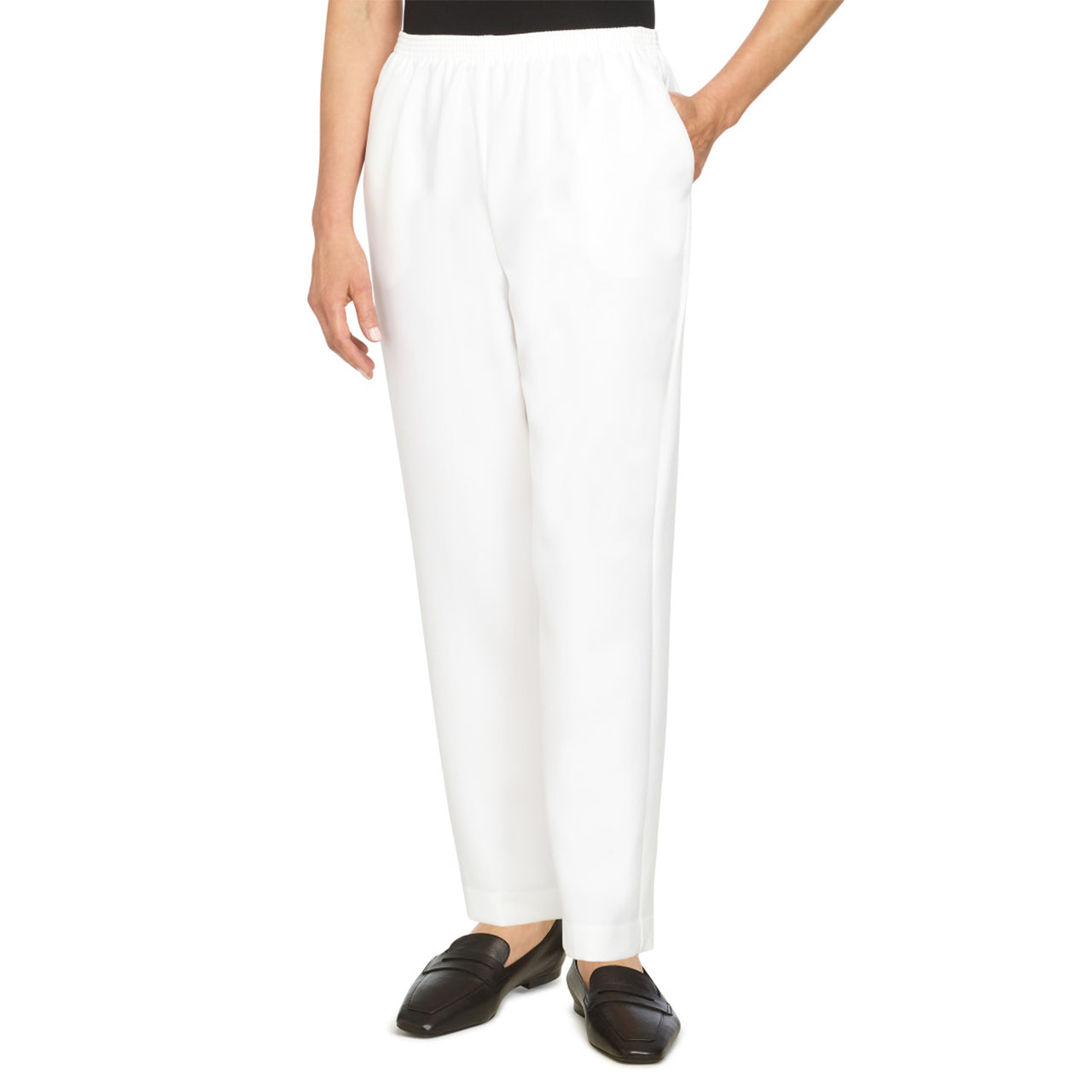  Alfred Dunner Proportioned Short Pant - White - Bonton