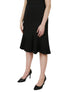  Kasper Side Zips Slim To Flounce Skirt Stretch Crepe - Black - Bonton