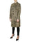 Nehru Collar Long Coat Animal Stretch Jacquard Knit