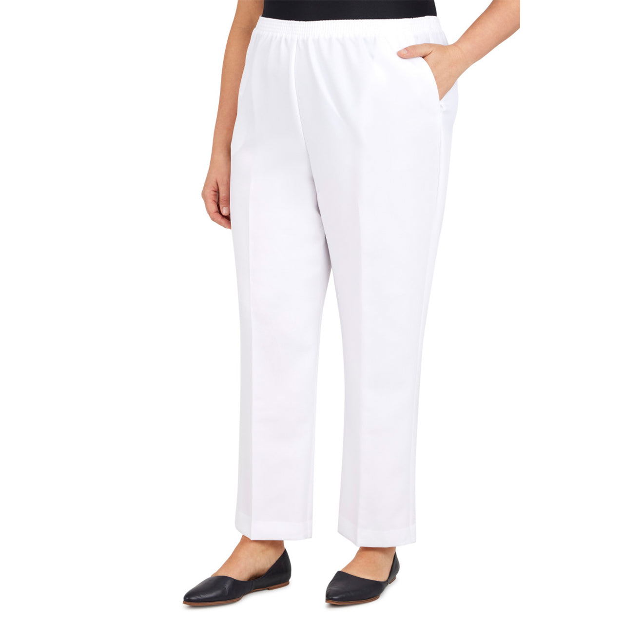  Alfred Dunner Plus Proportioned Short Pant - Black - Bonton