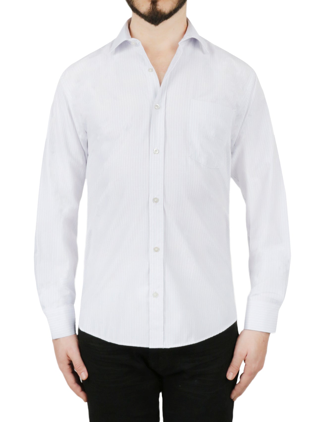  White Stripe Dress Shirt - White - Bonton