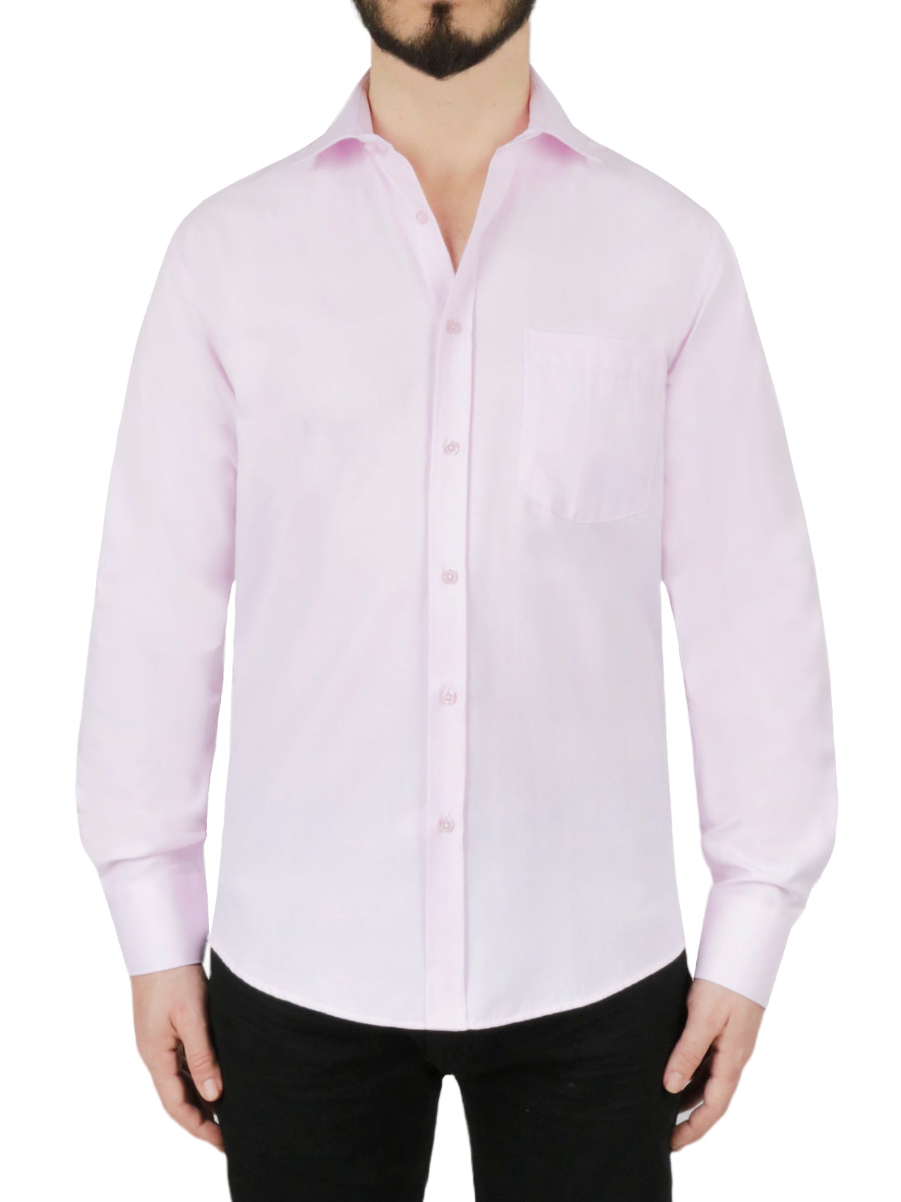  Solid Pink Dress Shirt - Pink - Bonton