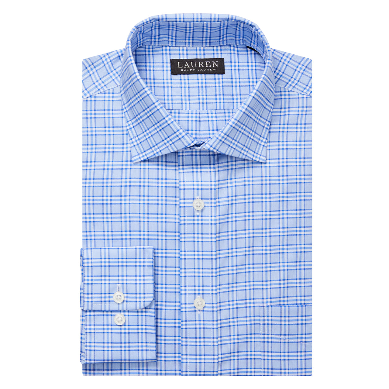  Ralph Lauren Ralph Lauren Classic Fit Ultra Wrinkle Free Stretch  Shirt -Plaid - Blue Multi - Bonton