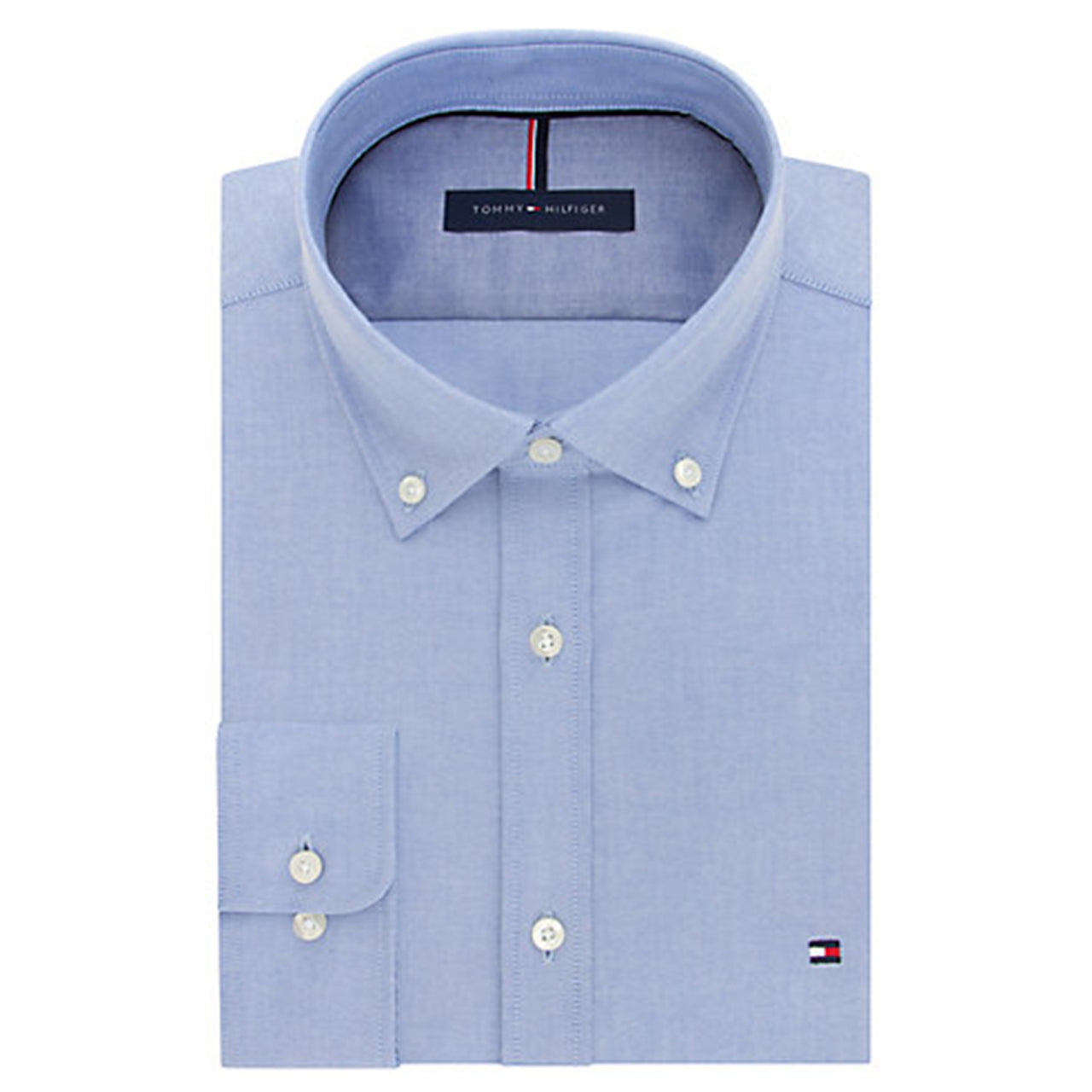  Tommy Hilfiger Tommy Hilfiger Slim Fit Non Iron Oxford Solid - Blue - Bonton