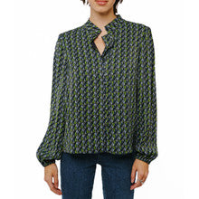  Ciebon Mavie Button Down Long Sleeve Blouse - Black Multi - Bonton