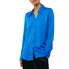  Ciebon Jacque Collared Button Down Satin Top - Cobalt - Bonton