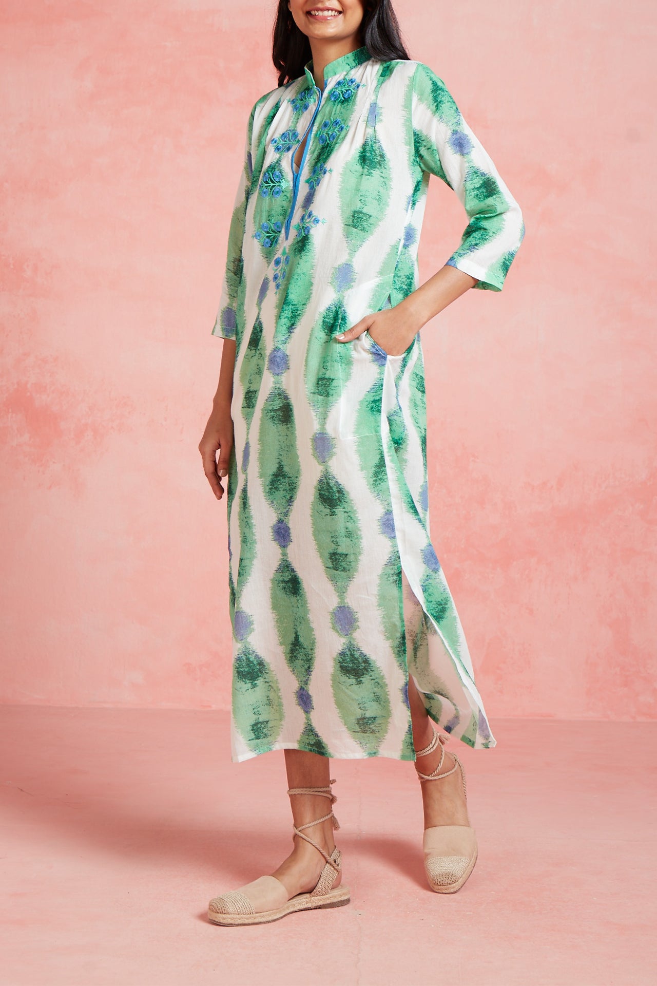  Clorinda Green Jade Kurta - Green Jade - Bonton