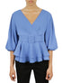  Miss Selen Belted Solid Top - Indigo - Bonton