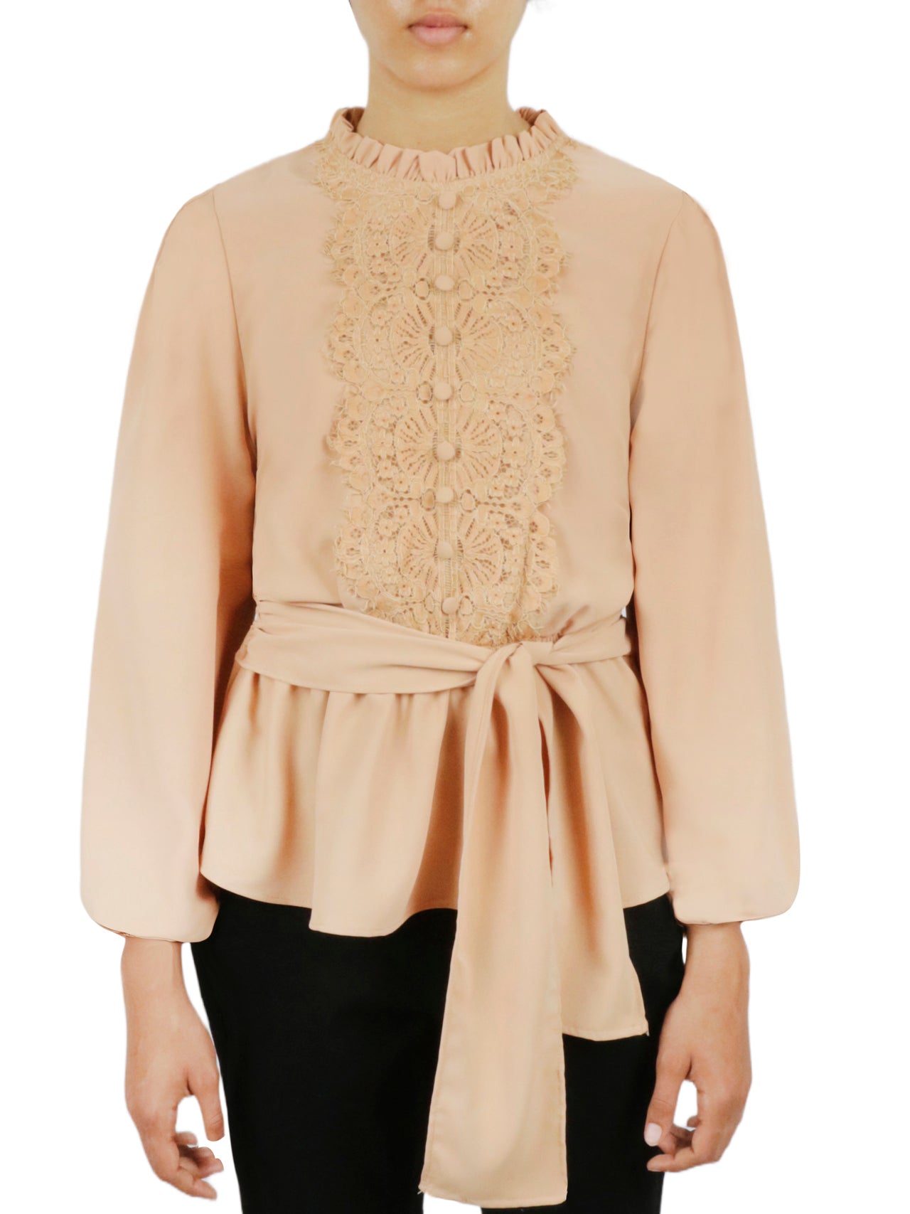  Miss Selen Embellished Crochet Shirt - Vanilla - Bonton