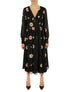  Miss Selen Floral Mid-Length Dress - Black - Bonton