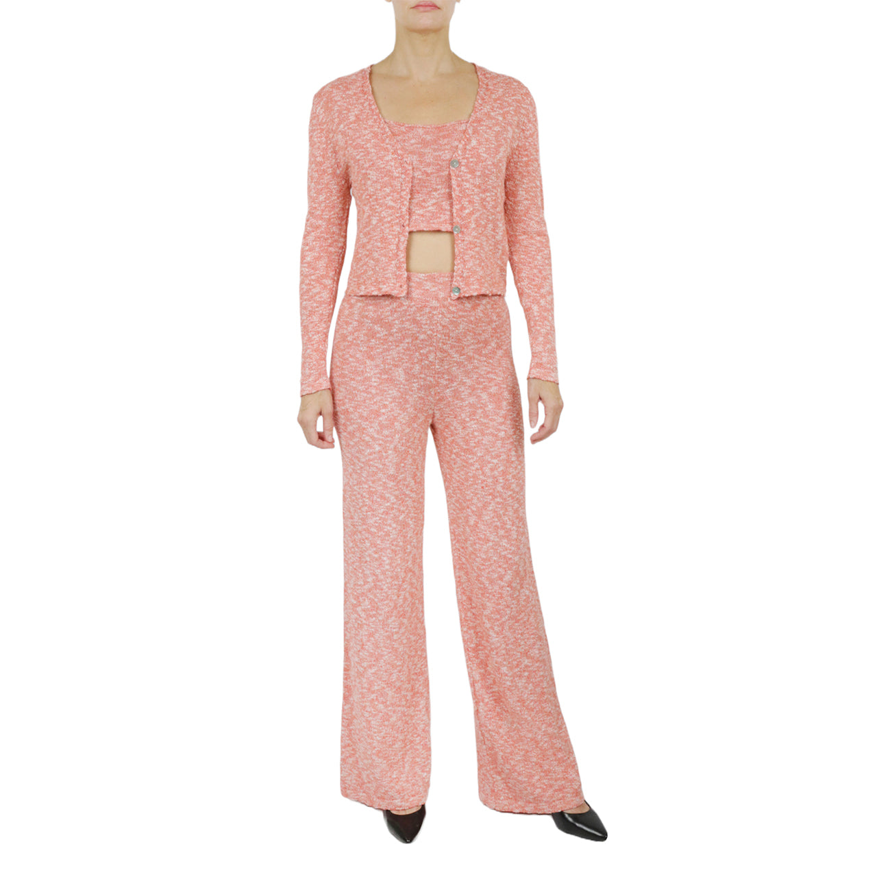  Cream & Rouge Space Dye Knit Cardigan - Orange - Bonton