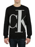  Long Sleeves Logo Supima Crew in Black - Black - Bonton