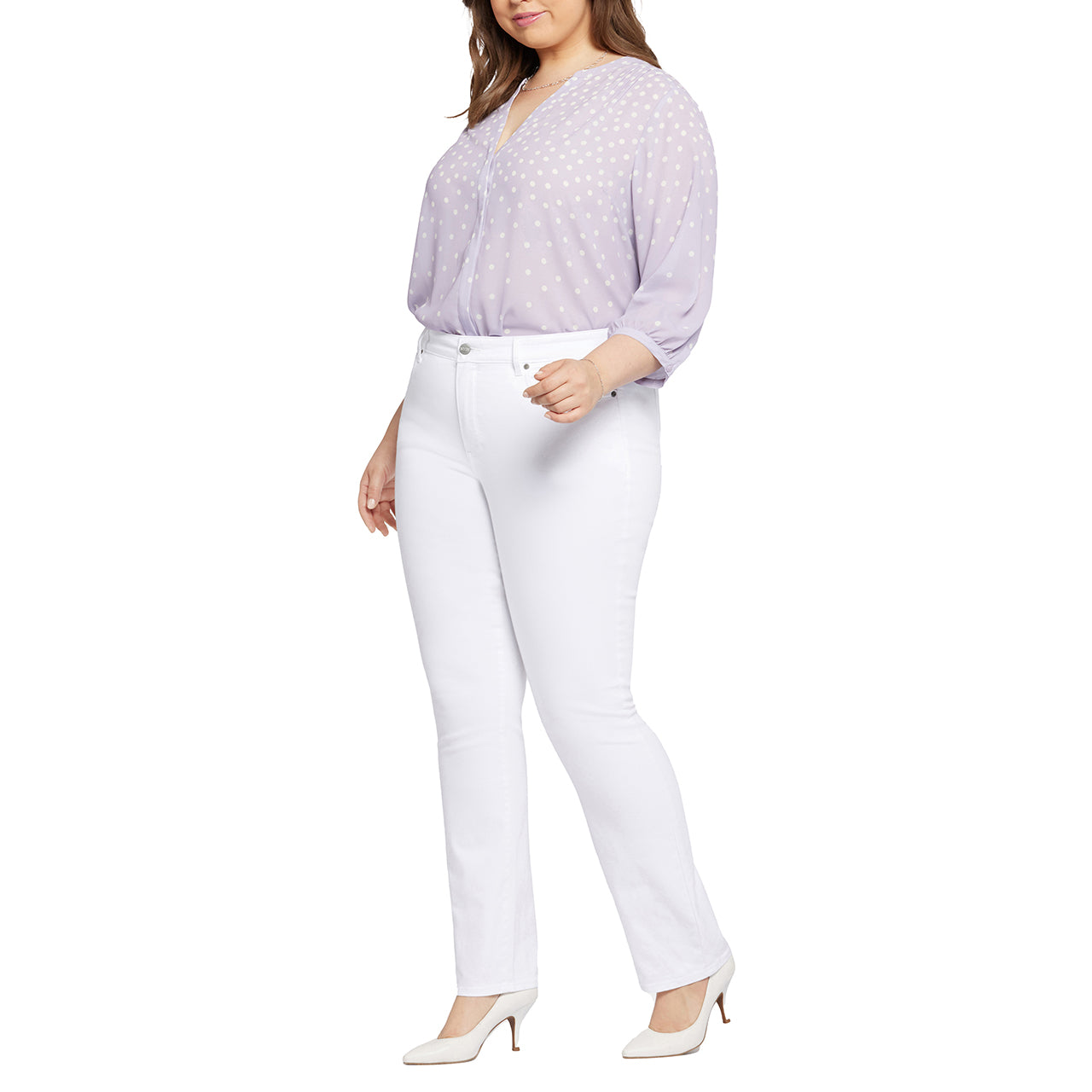  NYDJ Marilyn Straight Jean in Optic White - Plus - Optic White - Bonton