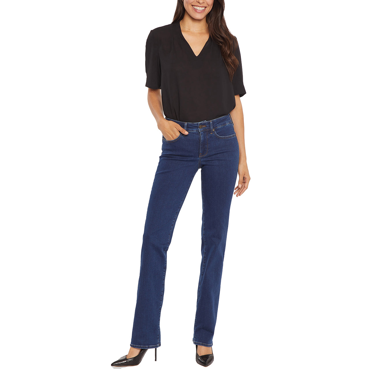  NYDJ Marilyn Straight Jean - Quinn Medium Wash - Bonton