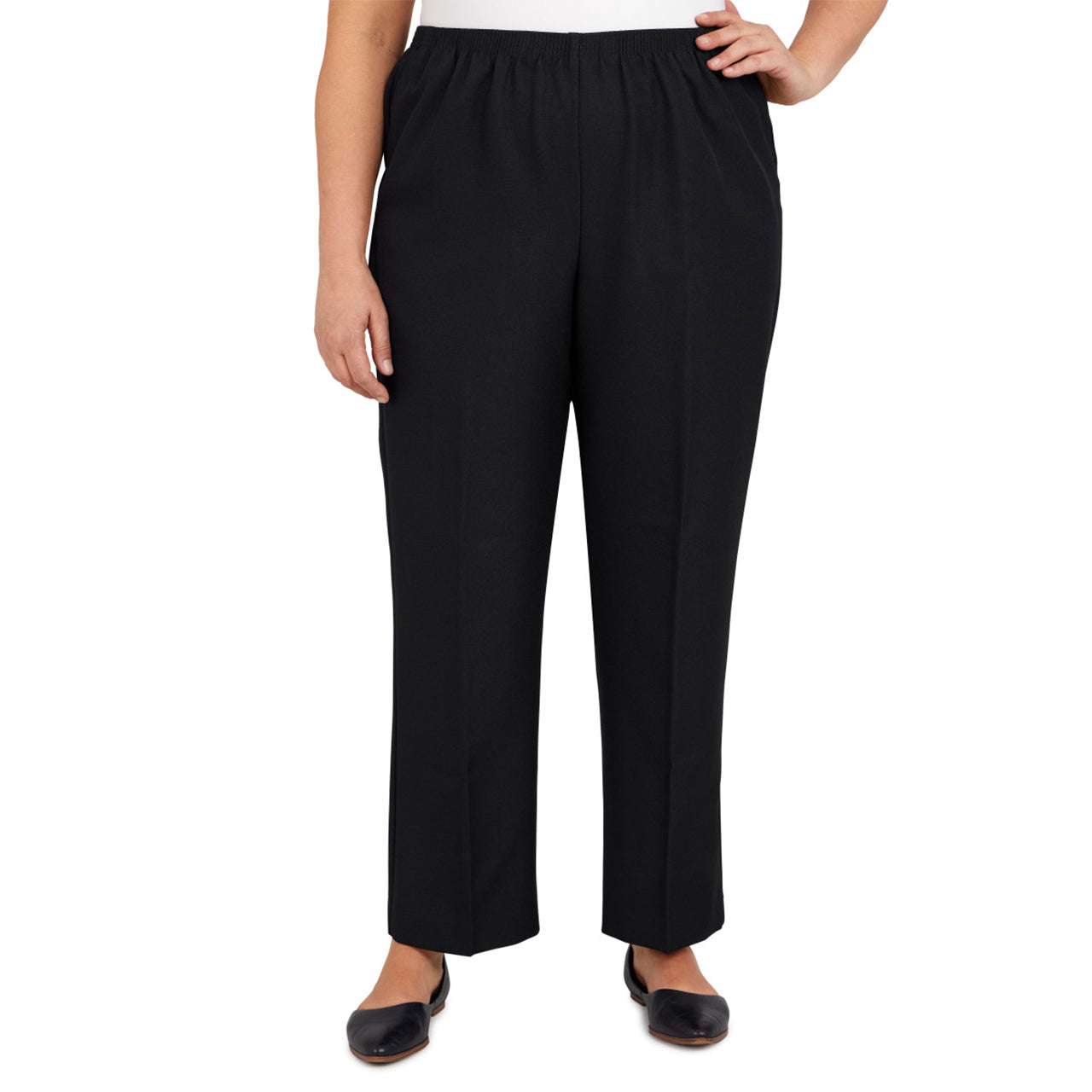  Alfred Dunner Plus Proportioned Short Pant - Black - Bonton