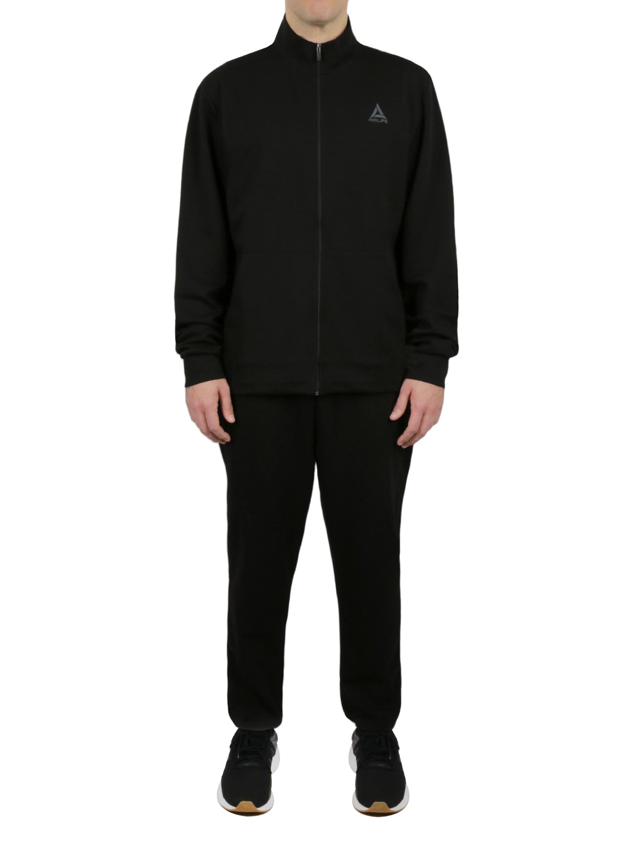  Big & Tall Fully Open Zipper Tracksuit in Black - Black - Bonton