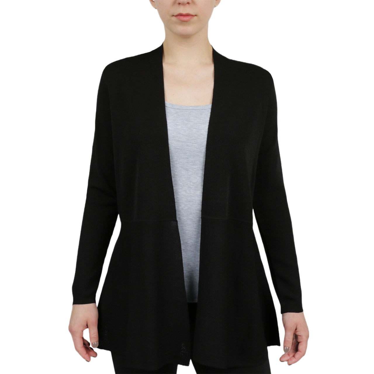  Anne Klein Long With Waist Trim  Cardigan - Black - Bonton