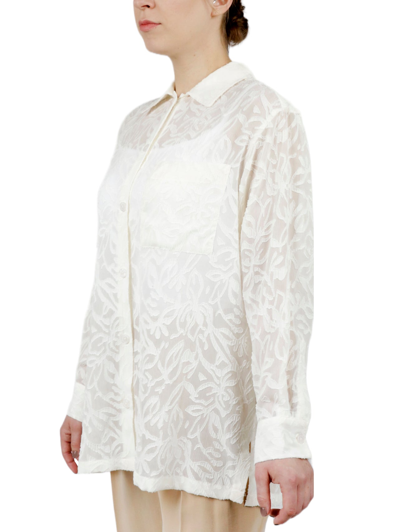  Anne Klein Shacket With Chest Pockets - Anne White - Bonton