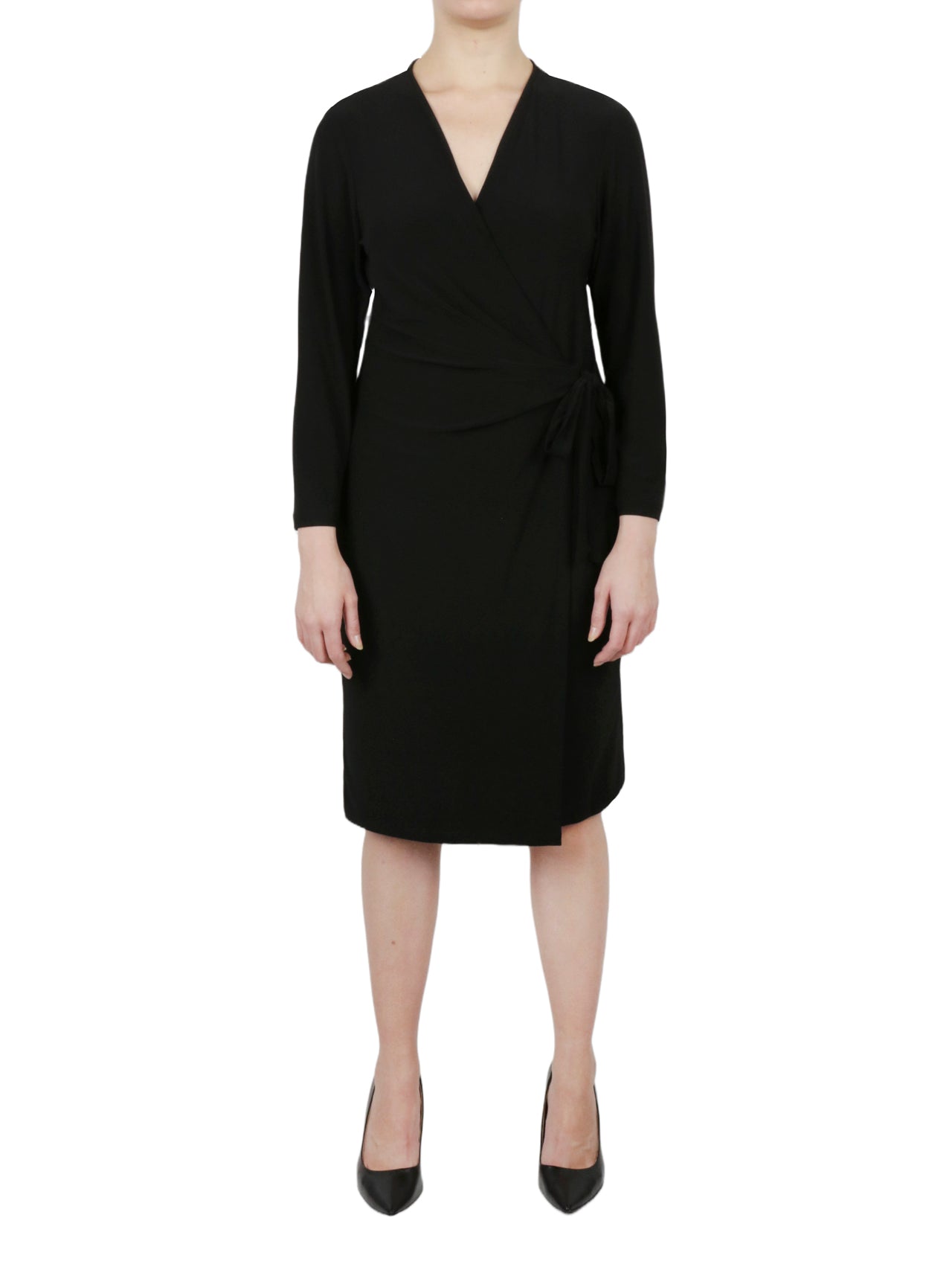  Anne Klein Solidarity Wrap Dress - Black - Bonton