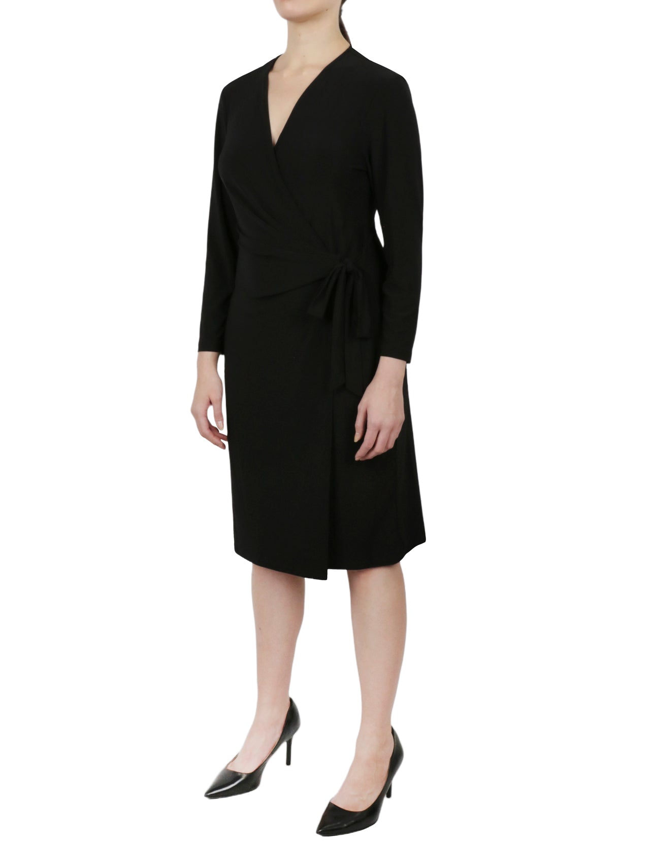  Anne Klein Solidarity Wrap Dress - Black - Bonton