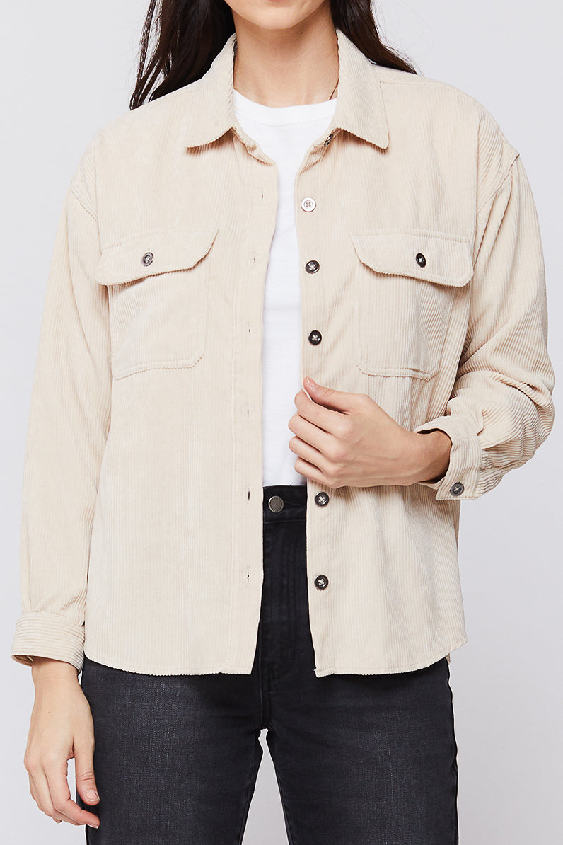   Velvet Heart Carmele Long Sleeve Button Down Corduroy Jacket - Honey Mustard - Bonton