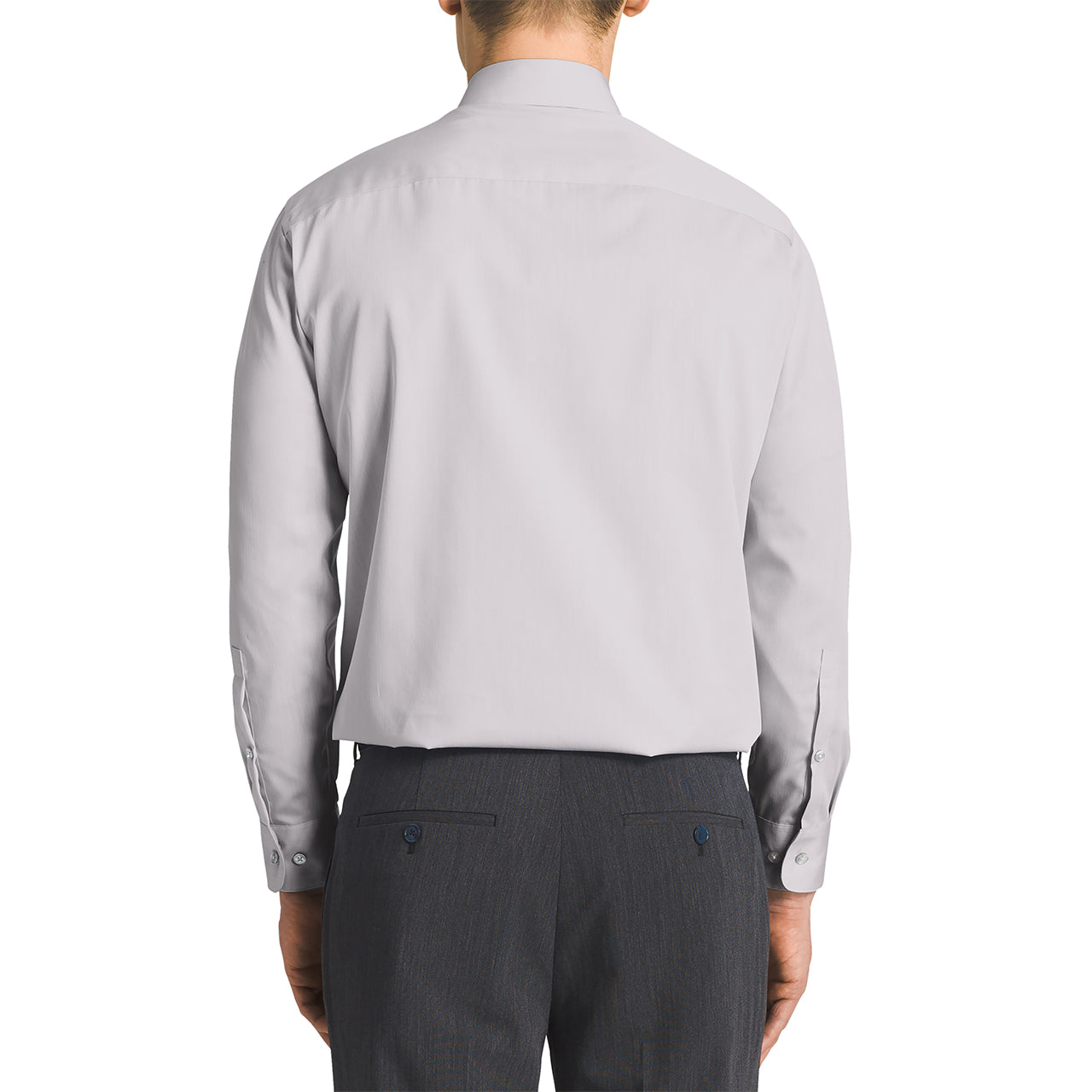  Calvin Klein Calvin Klein Steel Regular Fit Non Iron Broadcloth Solid Dress Shirt - Smoke - Bonton