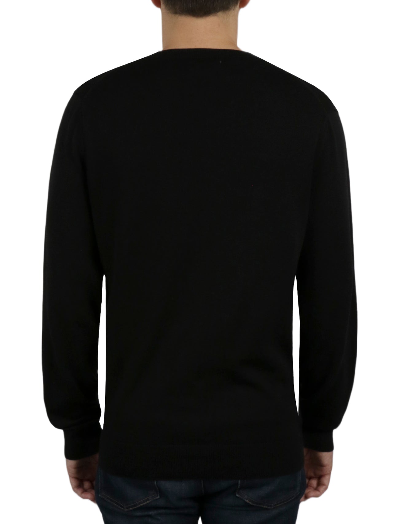  Long Sleeves Logo Supima Crew in Black - Black - Bonton